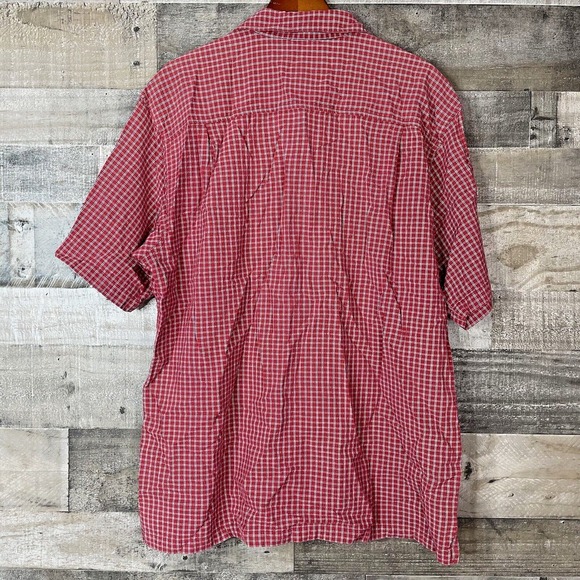 Woolrich Shirt Mens XL Short Sleeve Button Front Red Plaid Hiking Camping Pocket - Picture 5 of 5